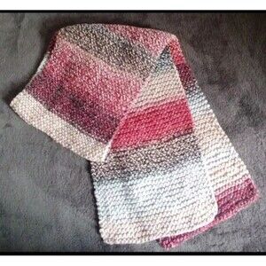 Scarf new Womans Leia Allen Hand knitted warm winter cozy variegated accessory